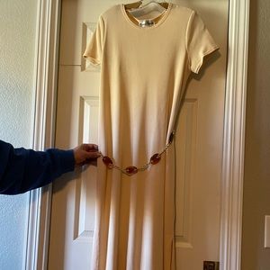 Ronni Nicole dress with tortoise look belt